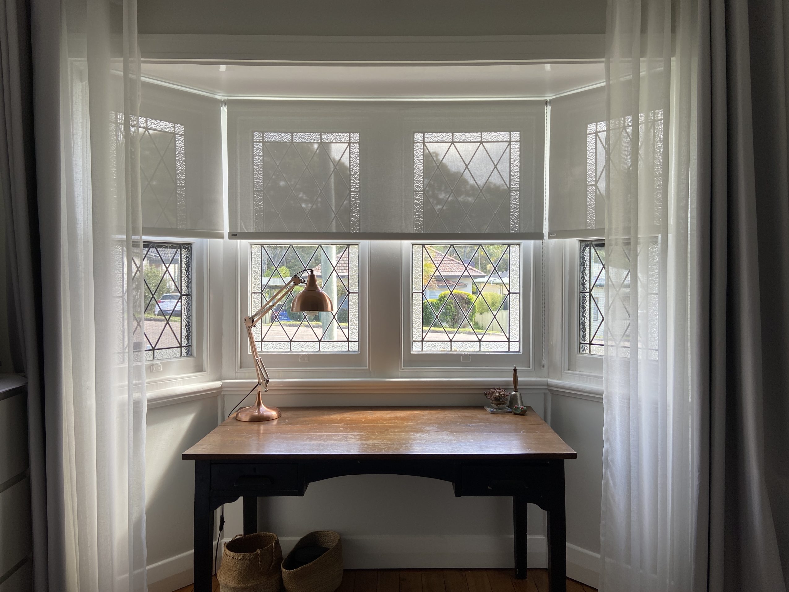 Roller blinds for privacy in a Newcastle home by Heritage Blinds